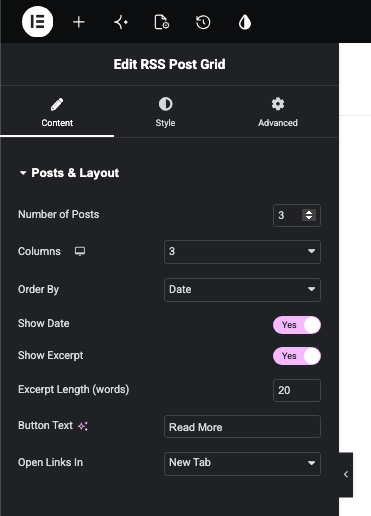 Post Aggregator for Elementor screenshot