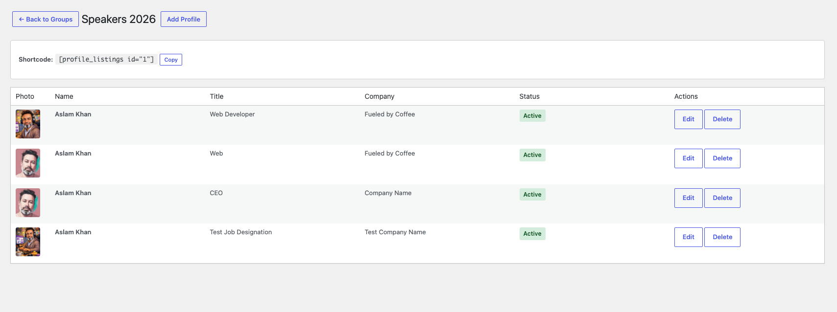 Profile Listings for Elementor screenshot
